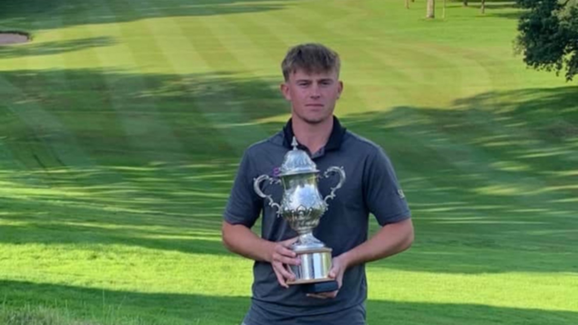 Max Weaver with the Welsh Mens Amateur Trophy. Max Weaver with the Welsh Mens Amateur Trophy.